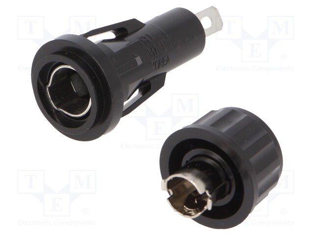 Fuse holder; 6.3x32mm; 10A; on panel; UL94V-0; Mat: thermoplastic