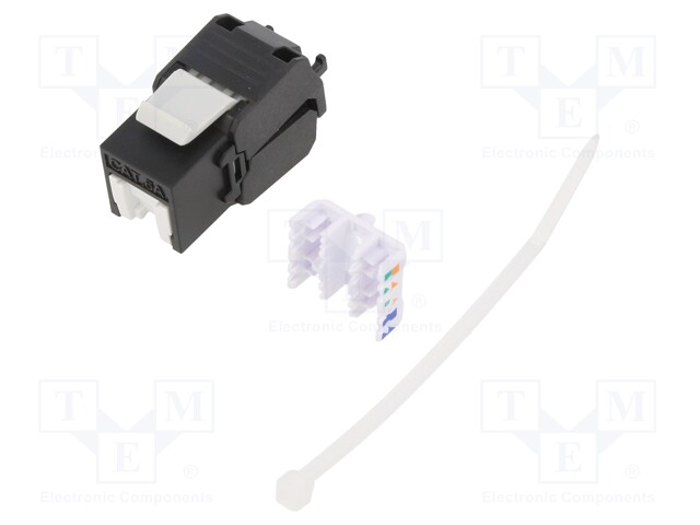 Socket; RJ45; PIN: 8; Cat: 6a; shielded,Keystone,PoE; Layout: 8p8c