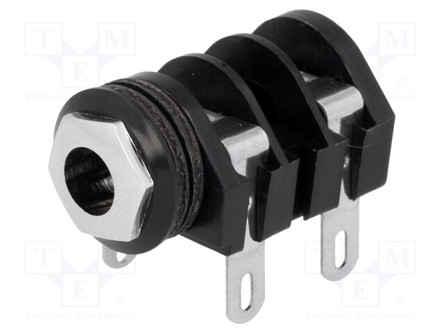 Socket; Jack 6,35mm; female; mono; angled 90°; for panel mounting
