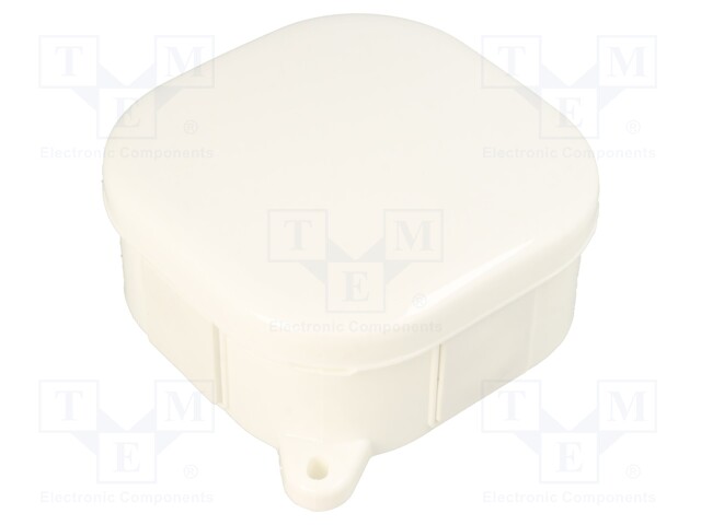 Enclosure: junction box; X: 92mm; Y: 92mm; Z: 44mm; IP54; white