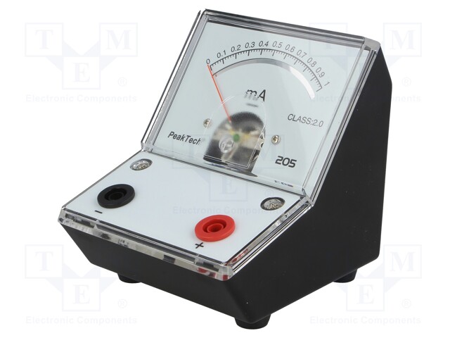 Table; I DC: 0÷1mA; 2%; Display: analogue; 50Ω