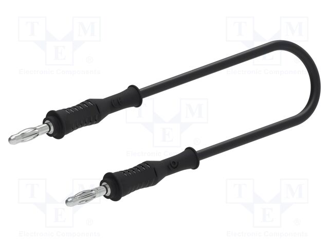 Test lead; 60VDC; 30VAC; 12A; banana plug 4mm,both sides; black