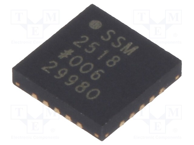 Audio amplifier; Pout: 2W; I2C,I2S,SDI; 1.62÷5.5VDC; 2; LFCSP20; 4Ω
