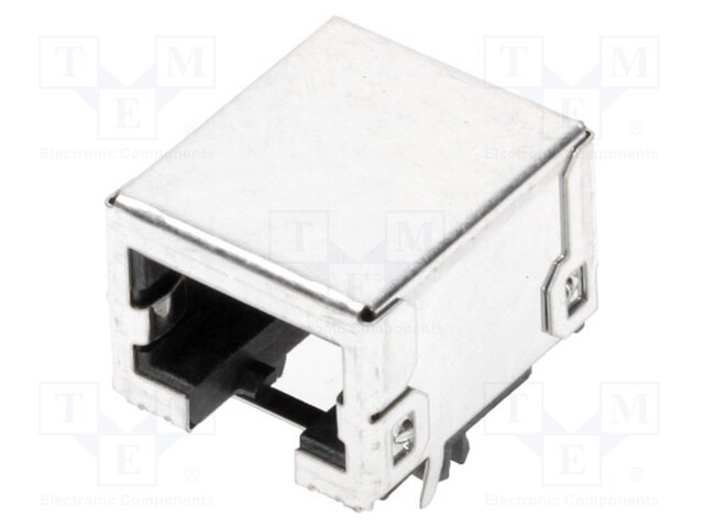Socket; RJ45; PIN: 8; Cat: 3; shielded; Layout: 8p8c; THT; angled 90°