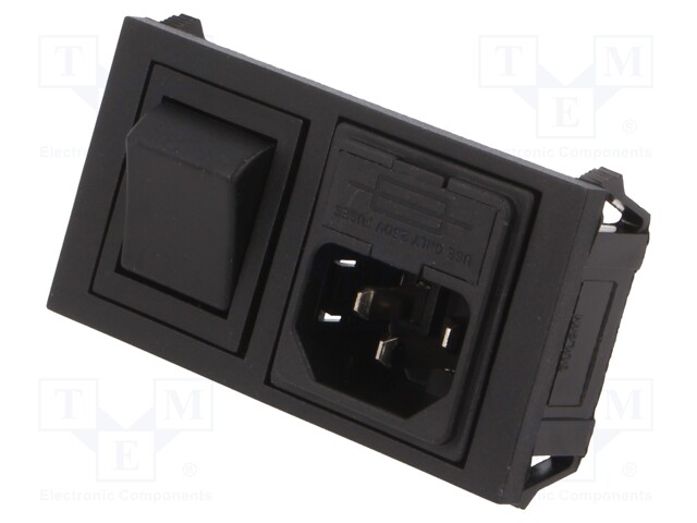Connector: AC supply; socket; male; 10A; 250VAC; IEC 60320
