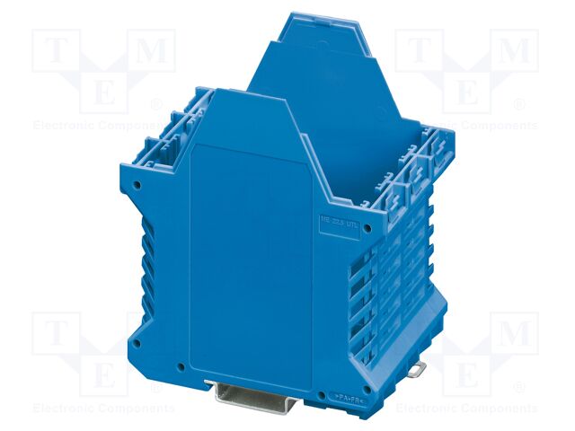 Enclosure base; with FE contact; blue; UL94V-0; ME 67,5; Y: 99mm