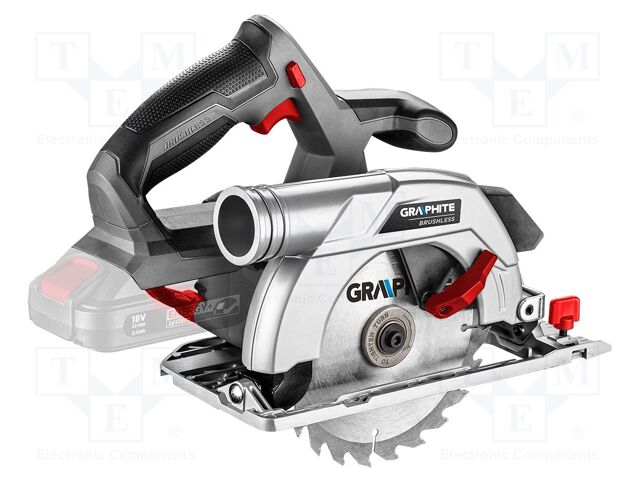 Battery cutting circular saw; battery; 4200rpm; 165mm; 18VDC