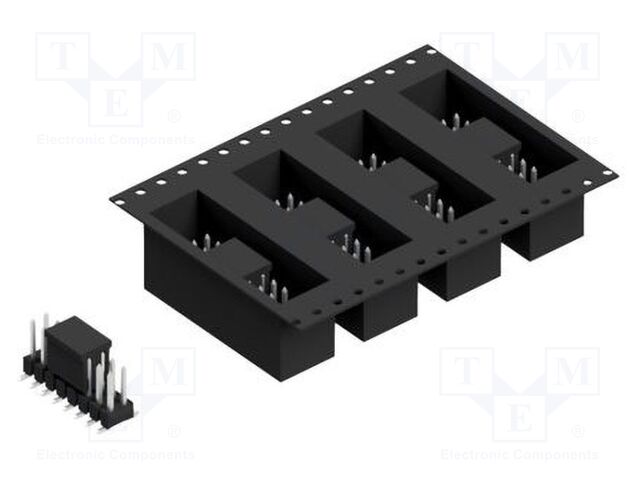 Connector: pin strips; pin header; male; PIN: 16; 2.54mm; SMT; 2x8