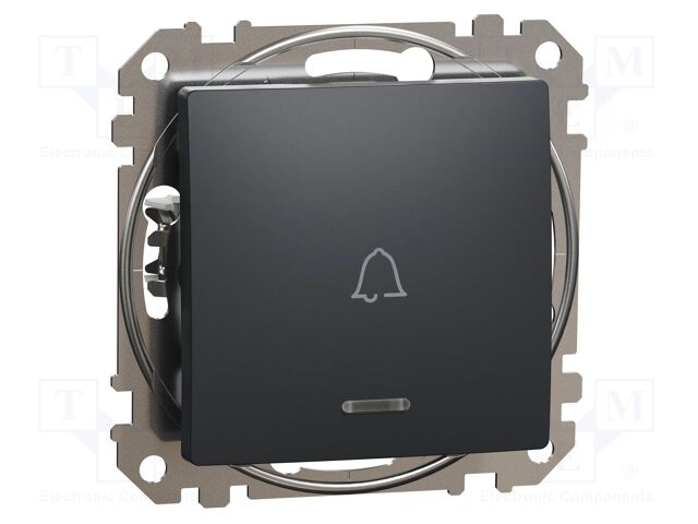 Momentary switch; Poles: 1; 250VAC; IP20; anthracite; monostable