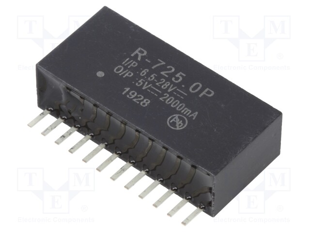 Converter: DC/DC; 10W; Uin: 6.5÷28V; Uout: 5VDC; Iout: 2A; SIP12; 9g
