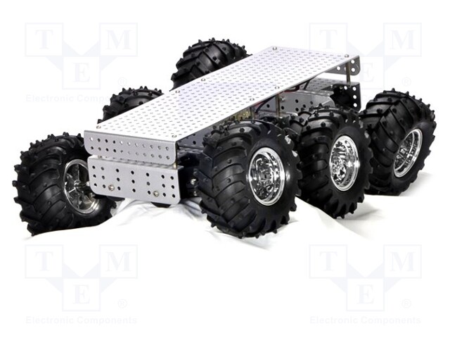 Wheeled chassis; silver; 420x300x130mm; 2÷7.2VDC; Mot.qty: 6