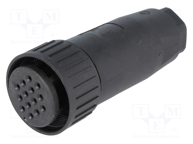 Connector: circular; plug; Series: CM; IP67; PIN: 14; female; 10A; 50V