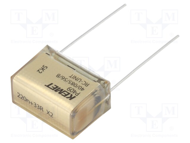 Capacitor: paper; X2; 220nF; 275VAC; 20.3mm; ±20%; THT; Series: P409
