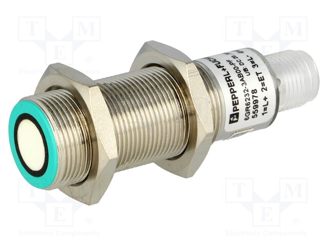 Sensor: ultrasonic; straight; Range: 0.02÷0.25m; PNP / NO; PIN: 4