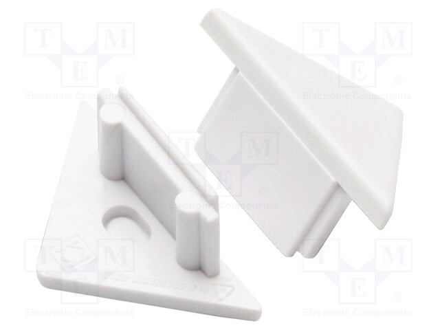 Cap for LED profiles; white; ABS; Application: TRIO10