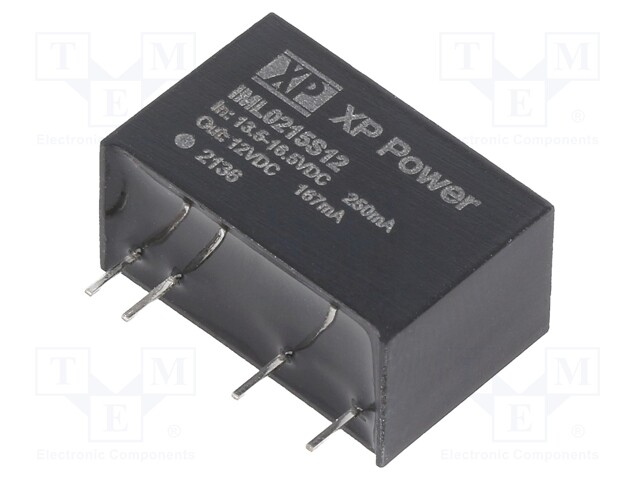 Isolated Board Mount DC/DC Converter, Medical, 1 Output, 2 W, 12 V, 167 mA
