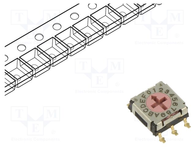 Encoding switch; DEC/BCD; Pos: 16; SMT; Rcont max: 200mΩ; 5.1Ncm
