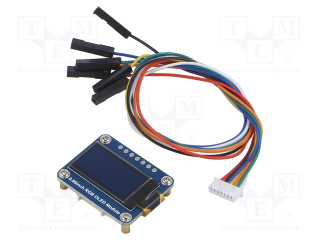 Display: OLED; 0.96"; 64x128; Dim: 26x32.5mm; RGB; PIN: 7; 3.3÷5VDC