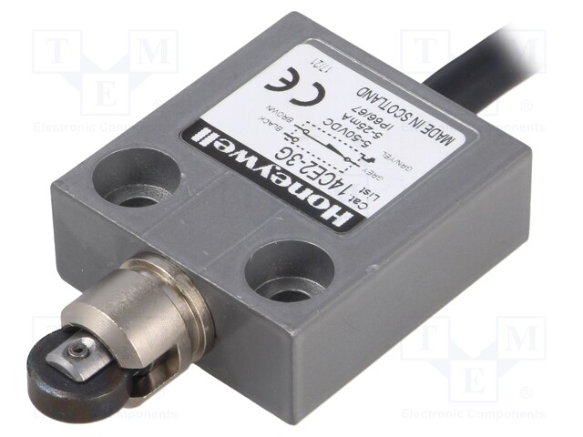 Limit switch; transversal metal roller Ø12,4mm; SPDT; 1A; IP65