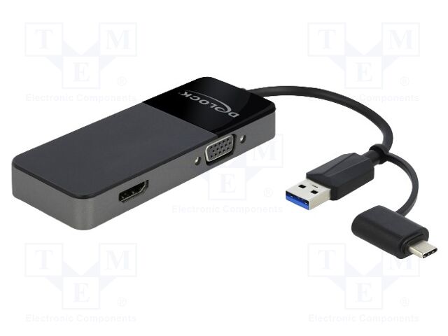 Adapter; USB 3.2 Gen 1; 0.12m; black; black