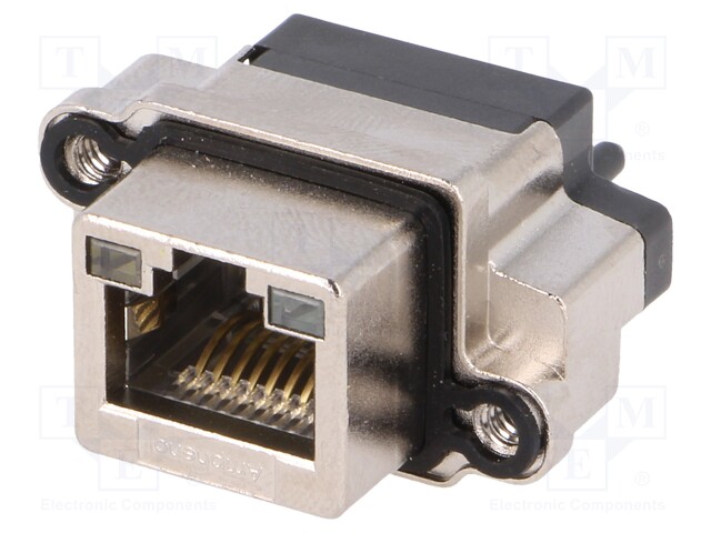 Socket; RJ45; IP68; THT; for panel mounting; straight