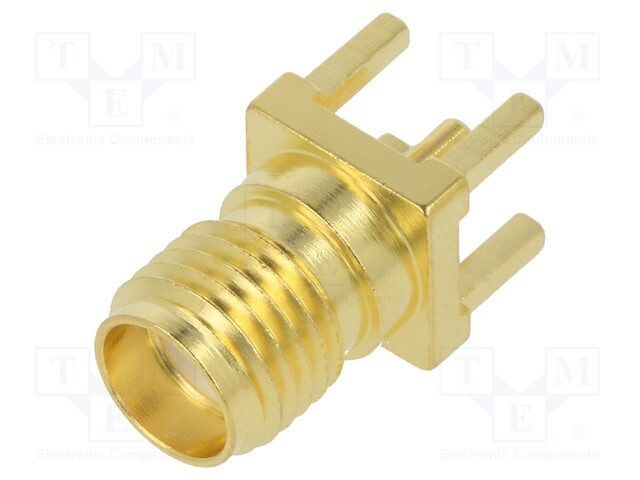 Socket; SMA; female; straight; 50Ω; THT; on PCBs; teflon