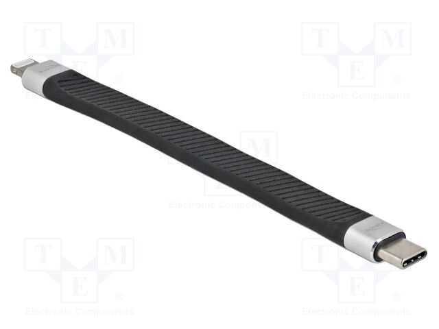 Cable; Apple Lightning plug,USB C plug; 0.13m; black; 480Mbps; 3A