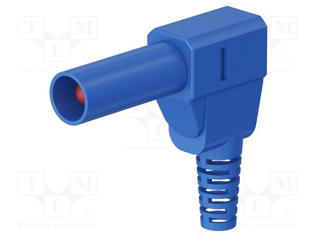 Connector: 4mm banana; plug; 32A; 500V; blue; insulated; soldered