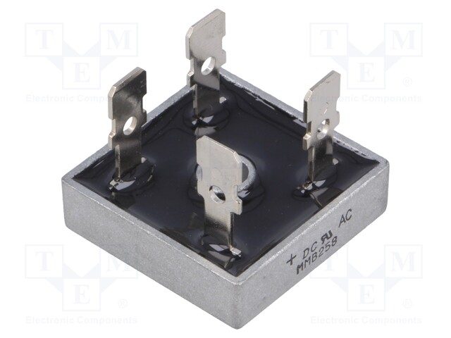 Single-phase bridge rectifier; Urmax:800V; If:25A; Ifsm:400A