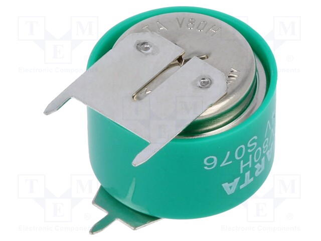 Re-battery: Ni-MH; 2/V80H; 2.4V; 70mAh; Ø17x13.6mm