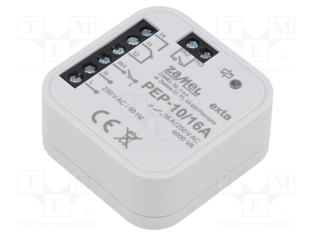 Relay; EXTA LIFE; flush mount; 230VAC; IP20; Temp: -10÷55°C