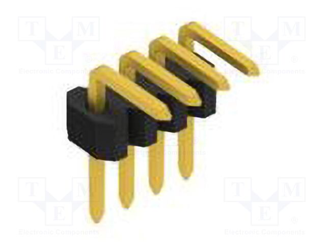 Connector: pin strips; pin header; male; PIN: 4; 1.27mm; THT; 1x4