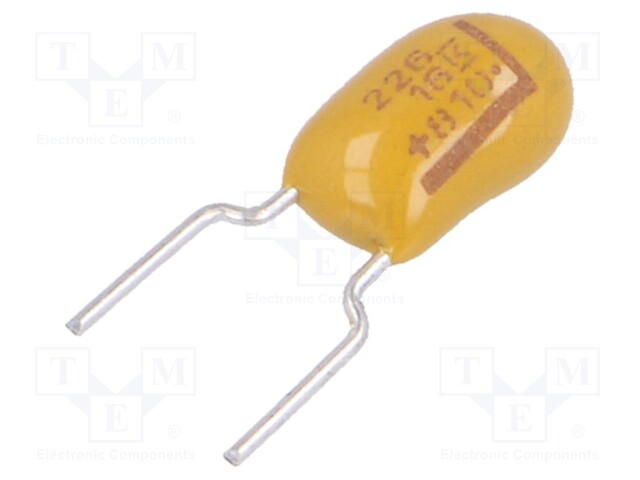 Capacitor: tantalum; 22uF; 16VDC; THT; ±10%; -55÷125°C; Series: T356