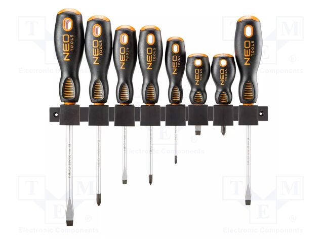 Kit: screwdrivers; Phillips,slot; Kit: mounting holder; 8pcs.