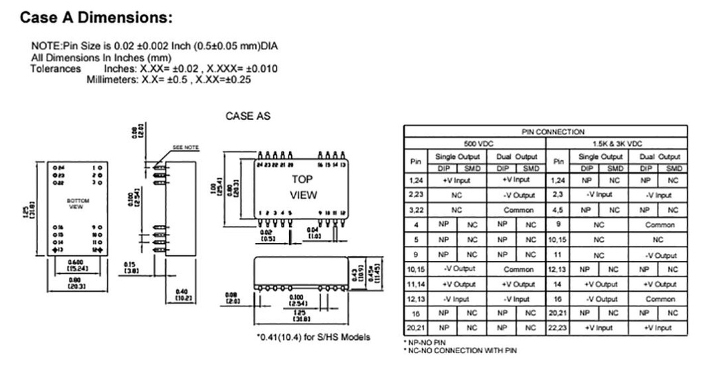 Converter: DC/DC; 3W; Uin: 18÷36V; Uout: 5VDC; Uout2: -5VDC; DIP24