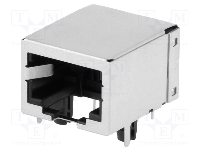 Socket; RJ45; PIN: 8; shielded; Layout: 8p8c; THT; angled 90°