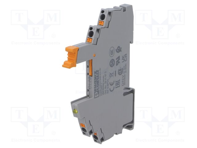 Relay Socket, DIN Rail, Push In, 8 A, 250 V, RIF-0-BPT Series