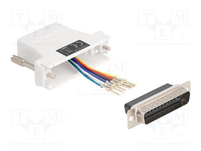 Adapter; D-Sub 25pin plug,RJ12 socket; white