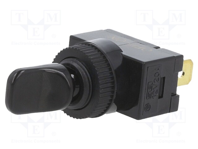 Switch: toggle; Pos: 2; SPST; OFF-ON; 20A/12VDC; -25÷85°C; 50mΩ