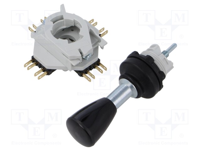 Joystick; Leads: connectors 2,8x0,5mm; Ø22.3mm; IP65; on panel