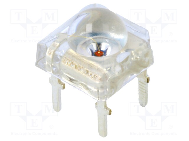 LED Super Flux; oval; 7.62x7.62mm; orange; 4200÷5800mcd; 80°; 80mA