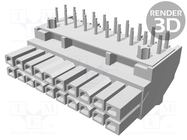 Socket; wire-board; female; Micro-Fit BMI; 3mm; PIN: 20; THT; 5A