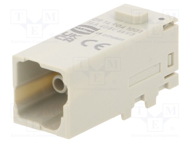 Connector: HDC; module; male; Han Modular Domino; PIN: 4; Modules: 1