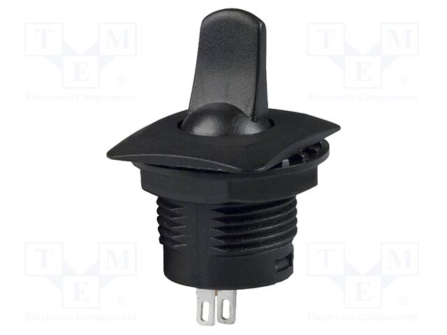 ROCKER; SPST-NO; Pos: 2; ON-OFF; 3A/250VAC; black; none; Body: black