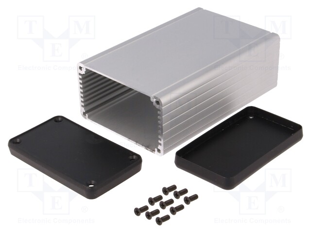 Enclosure: with panel; 1455; X: 78mm; Y: 120mm; Z: 43mm; aluminium