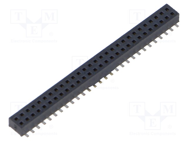 Connector: pin strips; female; PIN: 56; 1.27mm; gold-plated; SMT