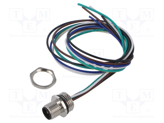 Connector: M12; socket; male; straight; with lead; PIN: 5; 0.34mm2