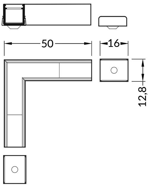 Connector 90°; silver; aluminium; Application: SMART10; anodized