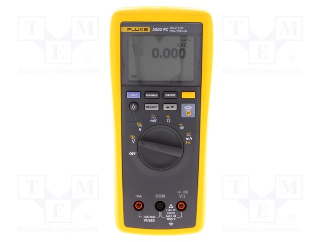 Digital multimeter; LCD; VDC: 600m/6/60/600/1000V; True RMS; IP54