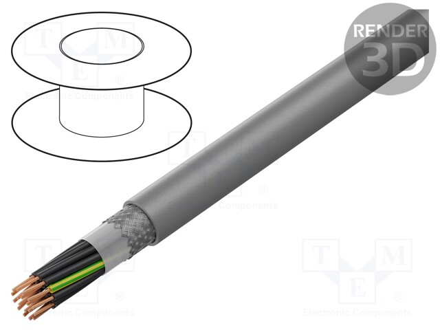 Wire; MEGAFLEX® 500-C; 18G1,5mm2; tinned copper braid; LSZH; grey